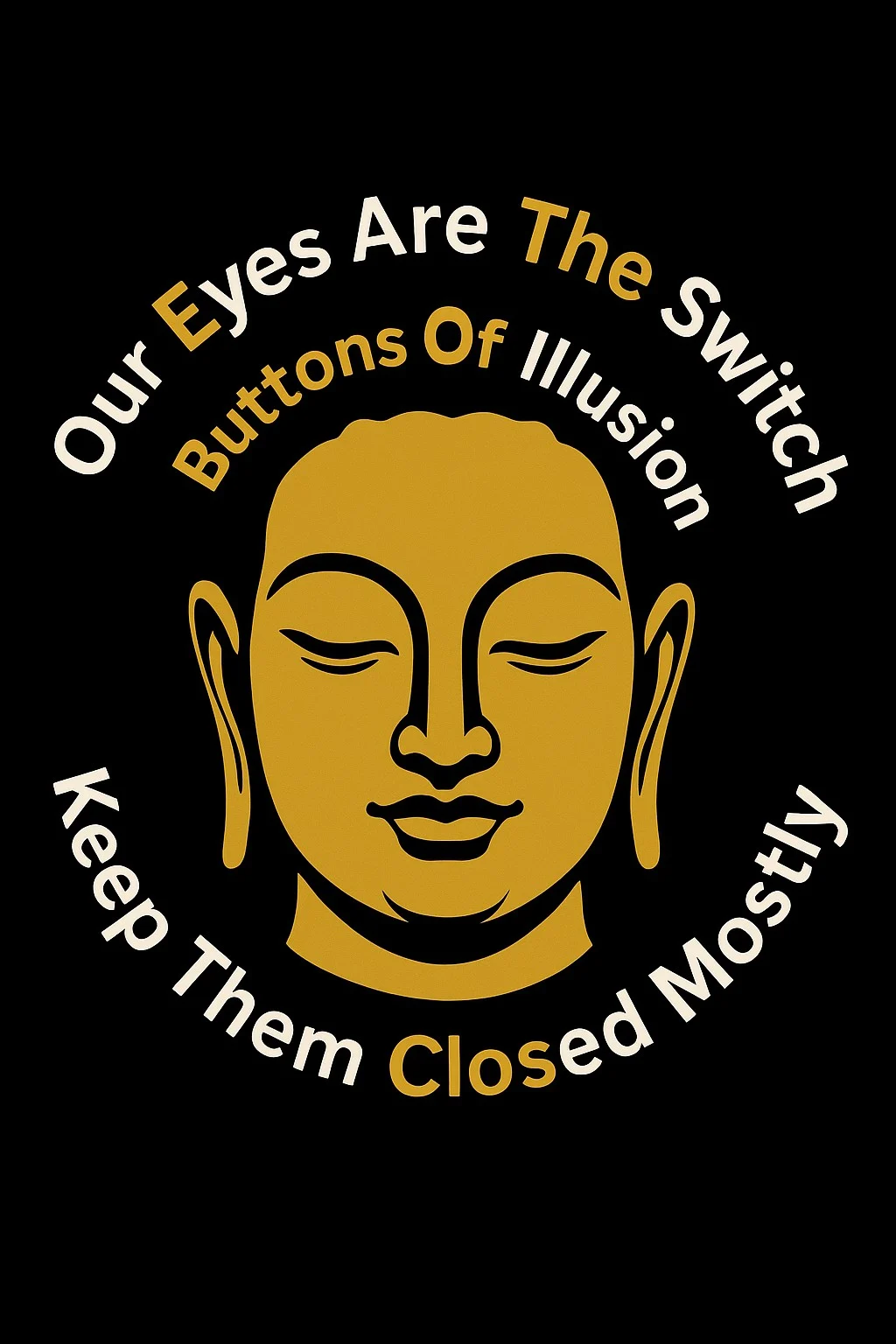 Eyes Closed Tee — original Close the noise. Open awareness. graphic, artwork preview